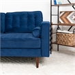 Cesena Mid-Century Pillow Back Velvet Upholstered Loveseat in Blue