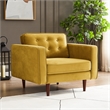 Chester Mid-Century Tufted Pillow Back Velvet Upholstered Arm Chair in Gold