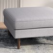 Hudson Mid-Century Square Fabric Linen Upholstered Ottoman in Light Gray