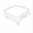Hudson Mid-Century Square Fabric Linen Upholstered Ottoman in Light Gray