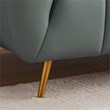 Clodette Mid Century Modern Living Room Genuine Leather Sage Sofa