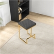 Filomena Gray Boucle Fabric Upholstered Tufted Kitchen Gold Metal Counter Stool