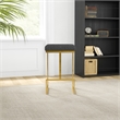 Filomena Gray Boucle Fabric Upholstered Tufted Kitchen Gold Metal Counter Stool