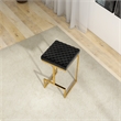Filomena Modern Black Velvet Upholstered Tufted Kitchen Gold Metal Bar Stool