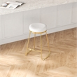 Regina Cream Boucle Fabric Kitchen Furniture Island Counter Gold Metal Stool