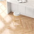 Regina Cream Boucle Fabric Kitchen Furniture Island Counter Gold Metal Stool