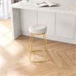 Regina Cream Boucle Fabric Kitchen Furniture Island Counter Gold Metal Stool