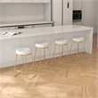 Regina Cream Boucle Fabric Kitchen Furniture Island Counter Gold Metal Stool