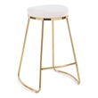 Regina Cream Boucle Fabric Kitchen Furniture Island Counter Gold Metal Stool