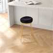 Regina Modern Black Velvet Kitchen Furniture Island Counter Gold Metal Stool
