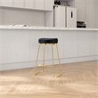 Regina Modern Black Velvet Kitchen Furniture Island Counter Gold Metal Stool