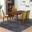 Alpen Mid Century Modern Solid Wood Walnut Kitchen Table and Chairs for 4