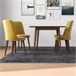 Alpen Mid Century Modern Solid Wood Walnut Kitchen Table and Chairs for 4