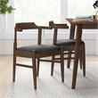 Abbet Mid Century Modern 5 Piece Solid Wood Walnut Dining Room & Kitchen Set