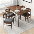 Abbet Mid Century Modern 5 Piece Solid Wood Walnut Dining Room & Kitchen Set