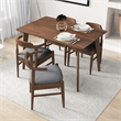 Abbet Mid Century Modern 5 Piece Solid Wood Walnut Dining Room & Kitchen Set