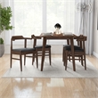 Abbet Mid Century Modern 5 Piece Solid Wood Walnut Dining Room & Kitchen Set