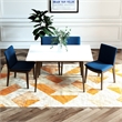 Adir Modern Solid Wood Table and Blue Fabric Chair Dining Room & Kitchen Set