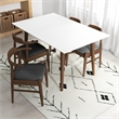 Adir Solid Wood Whitetop Table and Gray Fabric Chair Dining Room & Kitchen Set