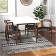 Alpen Modern Solid Wood Table and Black Leather Chair Dining Room & Kitchen Set