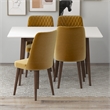 Modern Solid Wood Table and Gold Velvet Chair Dining Room Furniture Set