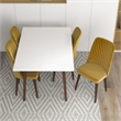 Modern Solid Wood Table and Gold Velvet Chair Dining Room Furniture Set