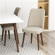 Adir Modern Solid Wood Table and Beige Velvet Chair Dining Room Furniture Set