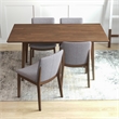 Adir Mid-Century Style 5 Piece Solid Wood Dining Set Walnut Brown