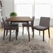 Adir Mid-Century Style 5 Piece Solid Wood Dining Set Walnut Brown