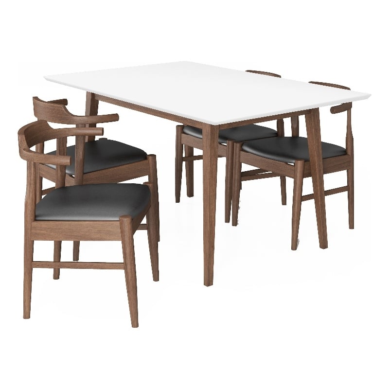 Adir Modern Solid Wood Dining Room & Kitchen Table and 4 Chair Set