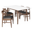 Adir Modern Solid Wood Dining Room & Kitchen Table and 4 Chair Set