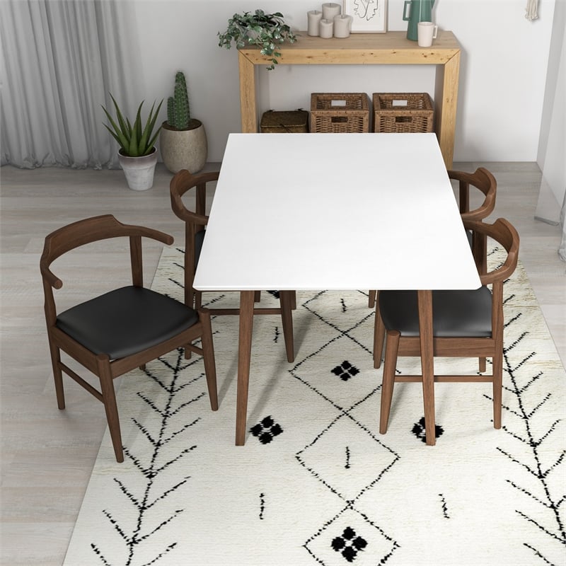 Adir Modern Solid Wood Dining Room & Kitchen Table and 4 Chair Set