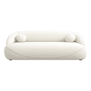 Borsan Modern Luxury Japandi Style Boucle Fabric Curvy Sofa Couch in Ivory