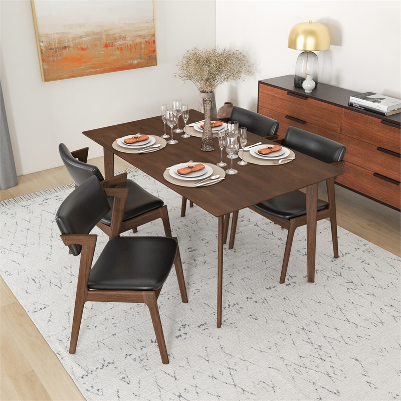 Abbet Mid Century Modern Dining Room & Kitchen Table Set for 4