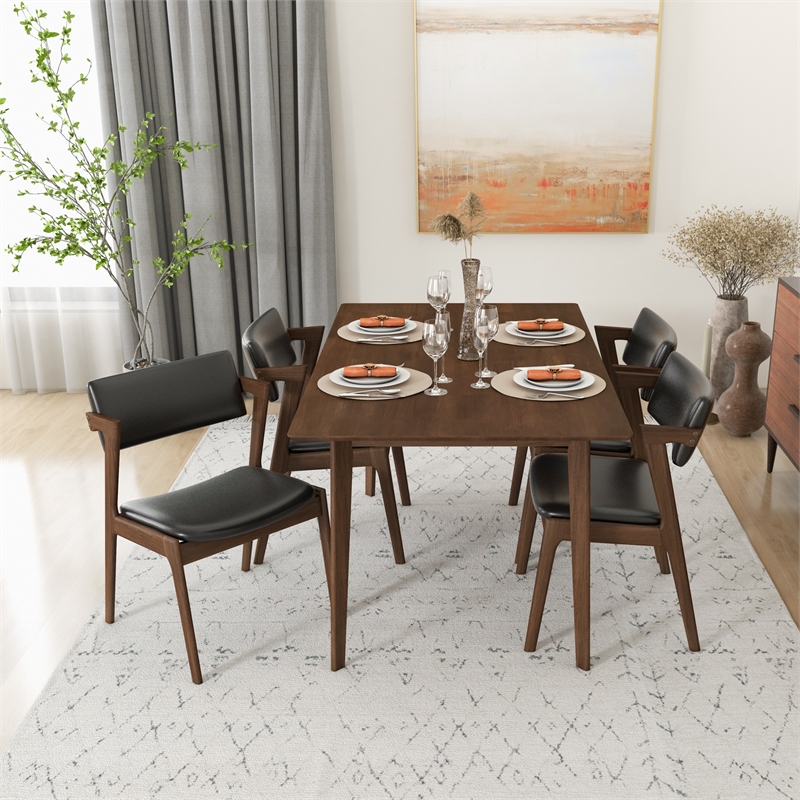 Abbet Mid Century Modern Dining Room & Kitchen Table Set for 4