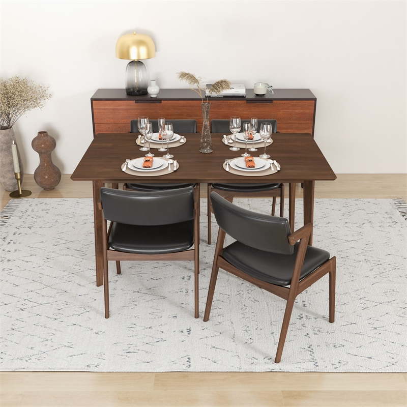 Abbet Mid Century Modern Dining Room & Kitchen Table Set for 4