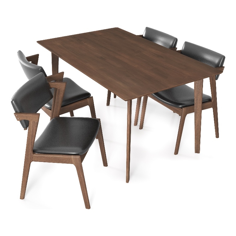 Abbet Mid Century Modern Dining Room & Kitchen Table Set for 4