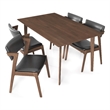 Abbet Mid Century Modern Dining Room & Kitchen Table Set for 4