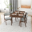 Abbet Mid-Century Modern Style 5 Piece Solid Wood Dining Room & Kitchen Set