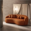 Bloom Japandi Style Luxury Modern Boucle Fabric Curvy Couch in Orange