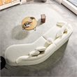 Galler Japandi Style Luxury Modern Boucle Fabric Curvy Couch in White