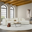 Galler Japandi Style Luxury Modern Boucle Fabric Curvy Couch in White