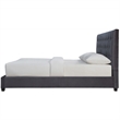 Elda Mid Century Modern Gray Velvet Upholstered Queen Platform Bed