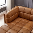 Allen Living Room Chesterfield Cognac Tan Leather Left Corner Sectional Couch