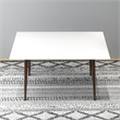 Aven Mid Century Modern Style Solid Wood White Top Rectangular Dining Table