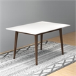 Aven Mid Century Modern Style Solid Wood White Top Rectangular Dining Table
