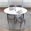 Karly Mid Century Modern Solid Wood Walnut 5 Piece Dining Room Set