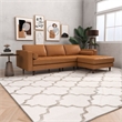 Dexter Cushion Back Genuine Leather Right-Facing Sectional in Tan