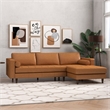 Dexter Cushion Back Genuine Leather Right-Facing Sectional in Tan