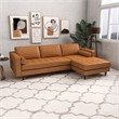 Dexter Cushion Back Genuine Leather Right-Facing Sectional in Tan